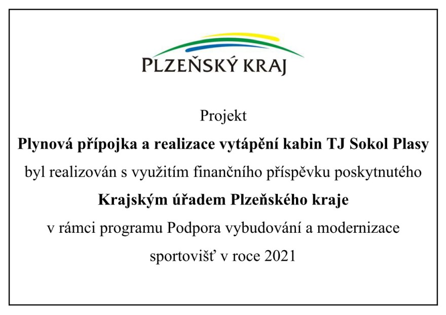 TJ Sokol Plasy - Podpora-Plz.kraj - vytpn kabin