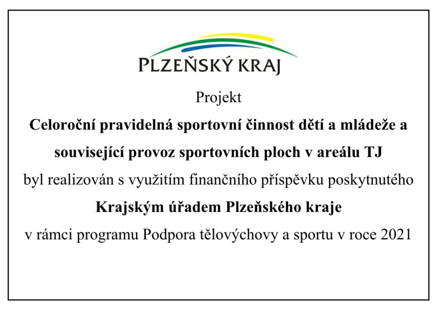 TJ Sokol Plasy - Podpora-Plz.kraj - sportovní činnost mládeže 2021